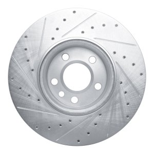 Volkswagen EuroVan Brake Rotor (1) - Front Right - R1 Concepts - Drilled & Slotted - Silver - `01-`03